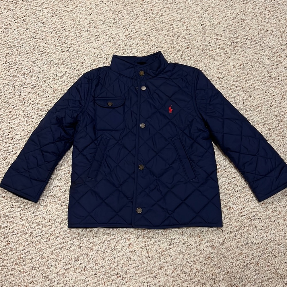 Polo Ralph Lauren boys navy blue jacket size 7. Worn a few times.